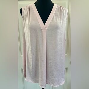 Vince Camuto Soft Blush Pink V-Neck Blouse, L